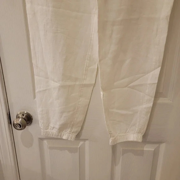 Athleta White Linen Retreat Jogger Pants - Picture 7 of 11